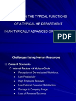 A Study in The Typical Functions of A Typical HR Department in An Typically Advanced Organization