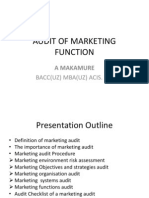 Audit of Marketing Function