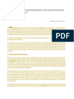 A Brief History of Psycholinguistics and Psycholinguistic Language Research