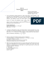 ME 338 Manufacturing Processes II HW#1