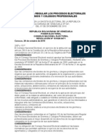 Normas para Regular Los Procesos Electorales de Gremios y Colegios Profesionales