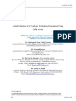 Meta Evaluation of A Teachers' Evaluation Programme Using CIPP Model