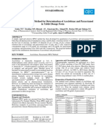 Reverse Phase HPLC Method For Determination of Aceclofenac and Paracetamol in Tablet Dosage Form