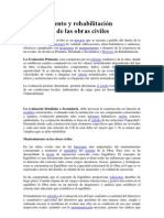 Mantenimiento y Rehabilitación Evaluación de Las Obras Civiles