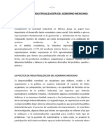 La Política de Industrialización Del Gobierno Mexicano