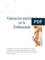 Valoración Nutricional en La Embarazada