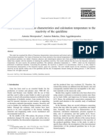 The Effects of Limestone Characteristics and Calcination Temperature To The Reactivity of The Quicklime