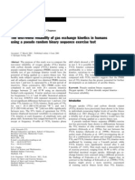 The Test-Retest Reliability of Gas Exchange Kinetics in Humans Using A Pseudo Random Binary Sequence Exercise Test