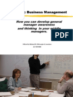 Strategic Business Management: How You Can Develop General Manager Awareness and Thinking in Your Middle Managers