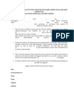 Specimen Affidavit For Change in Name /deed Pool/Sworn Affidavit (On Non-Judicial Stamp Paper)