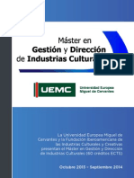 Dossier Informativo Máster en Gestión y Dirección de Industrias Culturales de La UEMC-FIBICC02