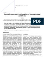 Crystallization and Transformation of Pharmaceutical Solid Forms