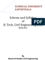 B - Tech Civil Batch 2011 PTU Syllabus