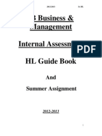 IB Business & Management Internal Assessment HL Guide Book: and Summer Assignment