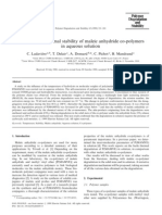 Studies of The Thermal Stability of Maleic Anhydride Co-Polymers in Aqueous Solution