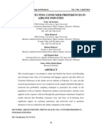 Factors Effecting Consumer Preferences in Airline Industry by Yasir Ali Soomro Irfan Hameed Rehan Shakoor Atif Shahab Butt Sana Abba