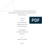 2011 Measurements of Effective Teaching in The Traditional and Online Contexts Teacher Immediacy, Student Motivation, & Student Learning