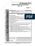 Concept Recapitulation Test III Advanced PAPER-1 Question Question