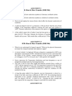 SUB: Heat & Mass Transfer (EME 504) : Assignment-I