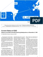 Current Status of ESC: Speech To The Staff at The ESO Garching Headquarters On December 6, 1994