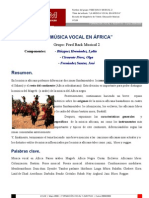 LA MÚSICA VOCAL EN ÁFRICA. Trabajo