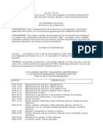 Ley No 150-97, Que Establece Una Tasa Cero para Insumos, Equipos y Maquinarias Agropecuarias