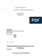 Bangladesh University of Engineering and Technology: Name of The Experiment: Verification of KVL & Voltage Devider Rule