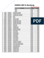 Price List JNE Ex Bandung (Sesuai Orion)