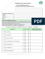 Training Need Assessment Form