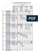 Jadwal Kuliah Semester Pendek 2008 / 2009: Waktu Hari Ruangan