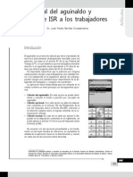 Cálculo Fiscal Del Aguinaldo y Retención de ISR A Los Trabajadores