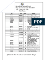 Al-Rowad International School Girls and Boys Section Calendar 2013/2014 For Parents Use Only First Term