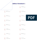 Addition Worksheet 1