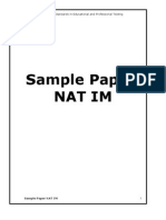 BUITEMS Entry Test Sample Paper NAT IM