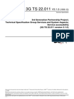 3rd Generation Partnership Project Technical Specification Group Services and System Aspects Service Accessibility (3G TS 22.011 Version 3.1.0)