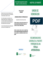 Recomendaciones Generales Al Paciente Portador de Una Fístula Arteriovenosa