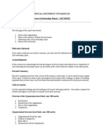 Internship Report Format