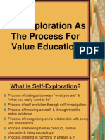 Self-Exploration As The Process For Value Education