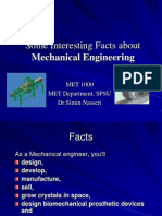 Some Interesting Facts About: Mechanical Engineering