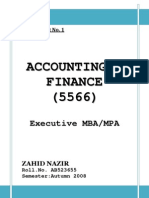 Assignment Acc. & Finance Col MBA Semester 1