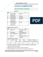 Biological Classification: Class Xi Important Questions