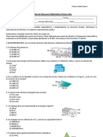 Prueba Octavo Area y Volumen Cuerpos Geo