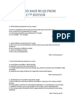 Fluid & Acid Base Mcqs From Harrison 17 Edition