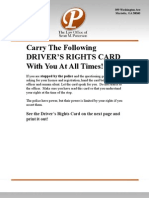 DRIVERS RIGHTS CARD For Traffic Stops by Police and What You Can Do