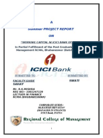 Summer Project Report ON: " Working Capital in Icici Bank of India"