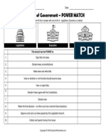 3 Branches of Government Power Match