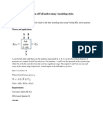 Full Adder Design Using Verilog HDL in Three Modeling Styles