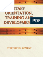 Staff Orientation, Training and Development