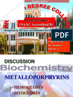 Metalloporphyrins - Hemoglobin and Myoglobin