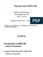 Getting Started With Matlab: Cs534 Ta: Matt Mcdaniel Alrecenk@Cs - Wisc.Edu Sep 17, 2012 - Fall 2011